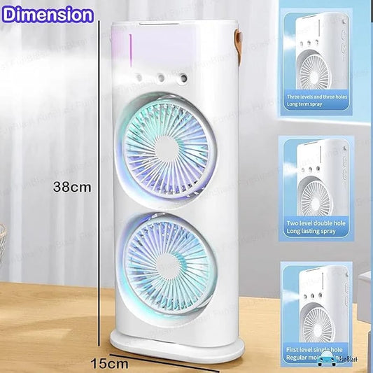 Portable Double Ended Mist Spray Fan for Summer Room Cooling