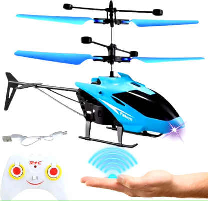Indoor-Outdoor Rechargeable Helicopter with Radio Remote Control and Hand Sensor