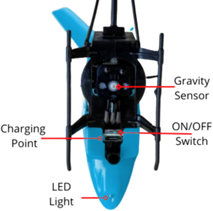 Indoor-Outdoor Rechargeable Helicopter with Radio Remote Control and Hand Sensor