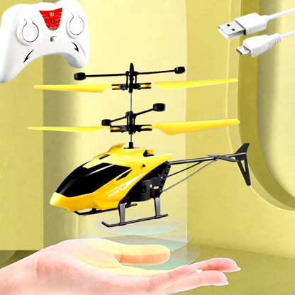 Indoor-Outdoor Rechargeable Helicopter with Radio Remote Control and Hand Sensor