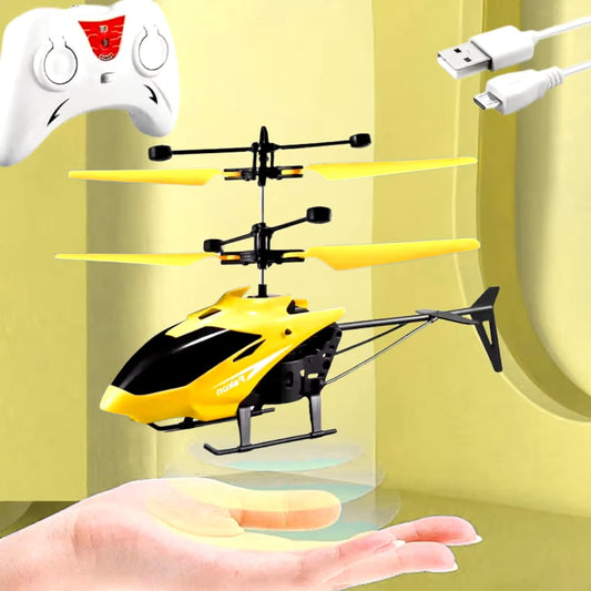 Indoor-Outdoor Rechargeable Helicopter with Radio Remote Control and Hand Sensor