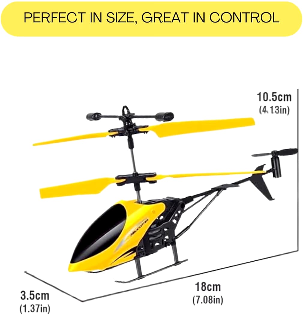 Indoor-Outdoor Rechargeable Helicopter with Radio Remote Control and Hand Sensor