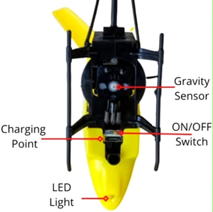 Indoor-Outdoor Rechargeable Helicopter with Radio Remote Control and Hand Sensor
