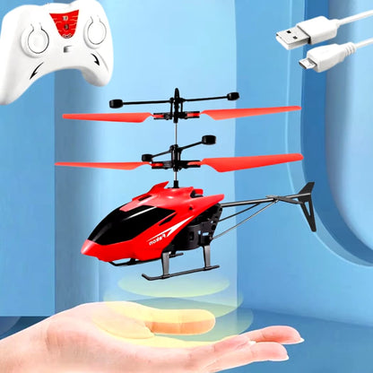 Indoor-Outdoor Rechargeable Helicopter with Radio Remote Control and Hand Sensor