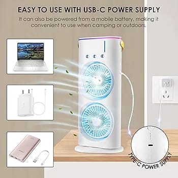 Portable Double Ended Mist Spray Fan for Summer Room Cooling
