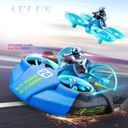 3 in 1 Remote Control Toy for Boys, RC Boat, Car, Drone, 2.4GHz High Speed with 360° Rotation, Waterproof, Land, Airproof, Outdoor Gift