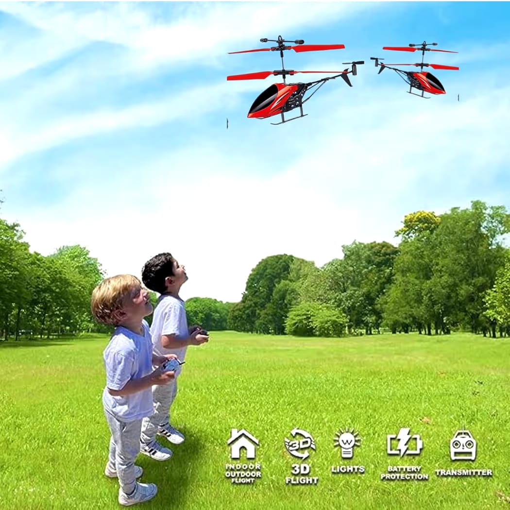 Indoor-Outdoor Rechargeable Helicopter with Radio Remote Control and Hand Sensor