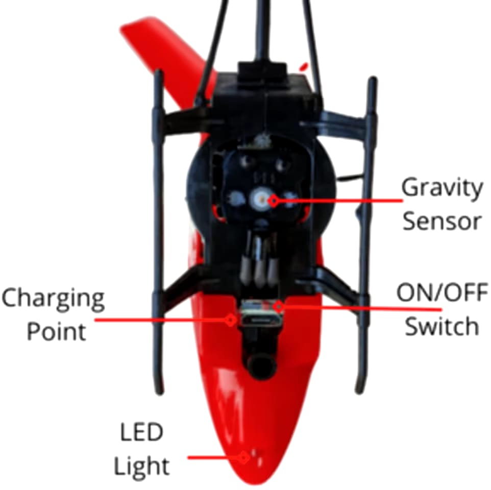 Indoor-Outdoor Rechargeable Helicopter with Radio Remote Control and Hand Sensor