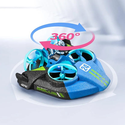 3 in 1 Remote Control Toy for Boys, RC Boat, Car, Drone, 2.4GHz High Speed with 360° Rotation, Waterproof, Land, Airproof, Outdoor Gift